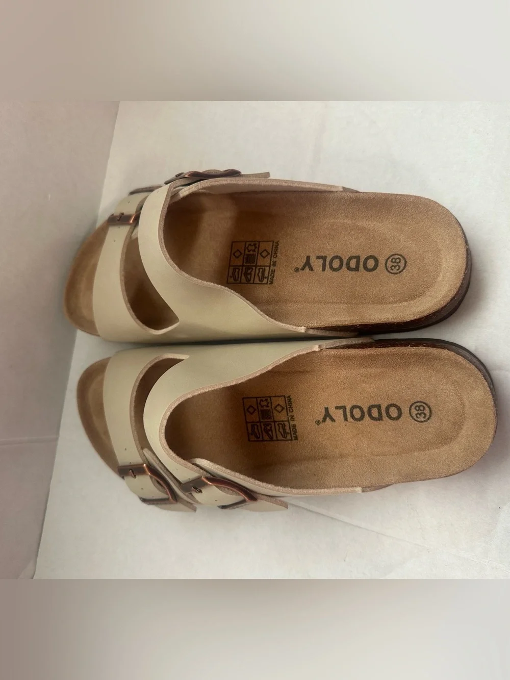 NEW Odoly Footbed Slide Strap Buckle Casual Sandals Size 38 Women's